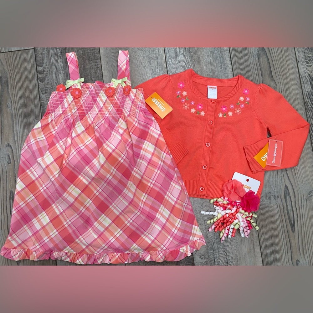🌸 NWT Gymboree Fairy Blossoms Flower Tank Top Dress Sweater Bow Matching Outfit